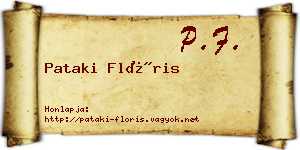 Pataki Flóris névjegykártya